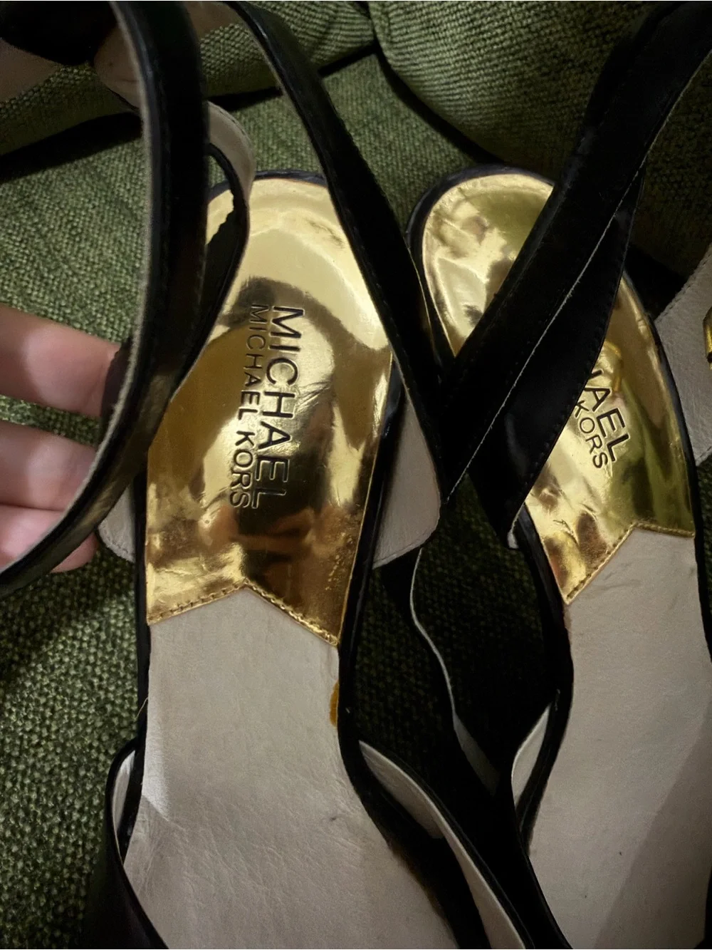 Michael Kors Black Patent Platform High Heel Sandals